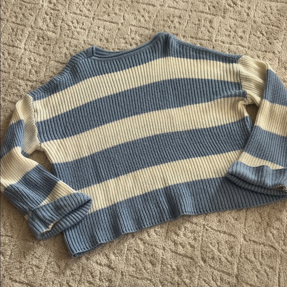 Striped Blue and White Women's Sweater